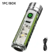 Flashlight Antitheft Mini LED Keychain Strong Portable Rechargeable Type c Torch