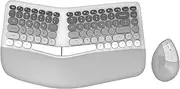 Ergonomic Wireless Keyboard and Mouse Set Creamy
