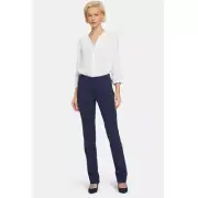 NYDJ Slim Trouser Pants Ponte Dress Slacks comfort work stretch Blue Navy NEW 16