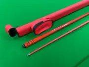 57" Grafex Neon Red Graphite Pool Cue + Red Golf Style Case Combo