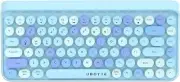 Portable Bluetooth Keyboard Compact Retro Typewriter Keyboard (Blue-Colorful)