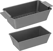 LeoLeoyy Meatloaf Pan with Drain Tray Non-Stick Loaf Pans with Insert Toast Pan Kit Loaf Baking Pan Carbon Steel Meatloaf Baking Pan Bread Baking Tin for Baking Toast Meatloaf
