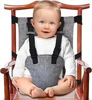 Baby Travel Harness Seat, Portable High Chair Safety Seat with Adjustable Straps Shoulder Belt,Universal for Chairs, Foldable Baby Safety Harness Chair Booster Seat Accessories for Feeding Travel