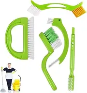 Tile Grout Cleaner Brush, Tile Joint Scrub Brush with Handle, Stiff Cleaning Brush for All of The Household Such as Shower,Bathroom, Kitch, Seams, Floor Lines (5 in 1)