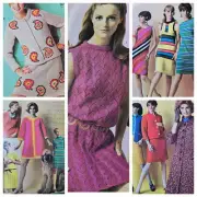 1960s Swing Dress Paisley Box Jacket Crochet Knitting Pattern Needle And Yarn