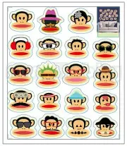 Glow Sticker Big Mouth Monkey Glow In The Dark Sticker Cute Carton Monkey