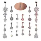 9x/Set Dangle Crystal Rhinestone Belly Button Ring Navel Bar Piercing Jewel_UJ