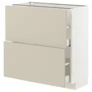 METOD / MAXIMERA base cabinet with 2 drawers, white/Havstorp beige, 80x37x80 cm