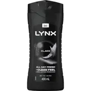 LYNX 3 In 1 Body Face Hair Wash Black All Day Fresh 400mL