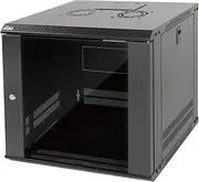 Tecmojo 9RU Wall Mount Network Cabinet, Data Server Rack Enclosure with Lockable Glass Door and Side Panels, 50 kg /110 lbs Max Loading, 450 mm Deep, for 19 inches IT Equipment, Black