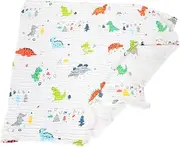 Yardwe Bath Towel for Newborns Soft Cartoon Dinosaur Print Versatile Bath Towel Swaddle and Blanket for Boys and Breathable Gauze for and Swaddling