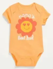 Old Navy Baby Size 0-3 Months ~ Orange Short Sleeve Bodysuit ~ Nanas Best Bud