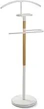 Versa Holstebro Valet stand Multifunctional with 2 Hangers or Hangers for Men's or Women's Clothes, Measurements (H x L x W) 112 x 28,8 x 46,5 cm, Metal and Wood, Colour White