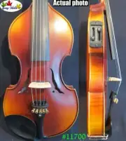 Baroque style brown color 5 strings electric violin 4/4 +Acoustic violin #11700