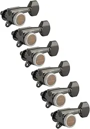 Gotoh Magnum Lock-Trad 6-In-Line Guitar Tuners, Cosmo Black
