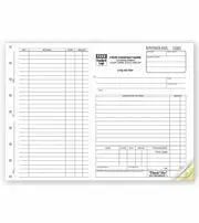 100 Work Orders, Side-Stub, Large Carbonless Forms Nebs/Deluxe No. 6545 / 2 Part