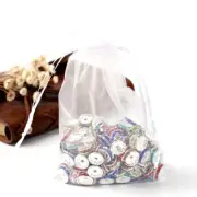 100 Drawstring Organza Bags White Small Gift Pouches Wedding Favor Party 15x10cm