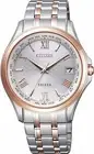 Citizen Watch Exed Eco Drive Radio Clock Pair Model CB1084-51A Silver
