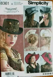 SIMPLICITY PATTERN 8361 HATS COSTUME IN 3 SIZES TO MAKE UNCUT