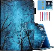 iPad Mini Case, Mini 2 3 4 Mini 5 Case Cover, MOKASE Leather Smart Kickstand Case Flip Wallet Protective Case Compatible with Apple iPad Mini 1 2 3 4 Mini 5 2019, Night Forest