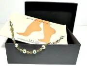 Jennifer Harper 925 Sterling Silver Multi-Color Evil Eye Beads Anklet New w/Box