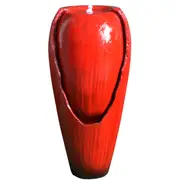 BROKEN JAR WATER FOUNTAIN WITH LED LIGHT Red BPF82R