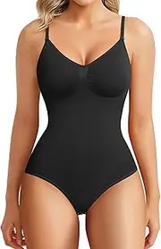 [BRABIC] Womens' Seamless Sleeveless V-Neck Bodysuit Shapewear Tummy Control