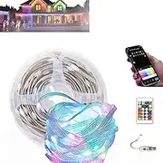 Smart Rainbow Led Permanent Outdoor Light - Smartlight,Wi-Fi Bluetooth Smart Permanent Led for Outdoor,Outdoor Led Party Lights Waterproof String,Led Light Strips Outside Waterproof (10M)