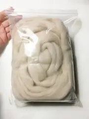 HR125-100 MOREZMORE OFF-WHITE FLESH 100g Merino Wool Roving for Needle Felting