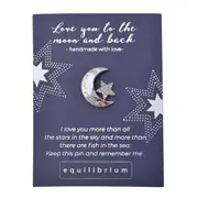 Gibson Gifts Equilibrium Silver Pin/Brooch Love You Moon & Back Accessory