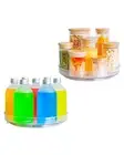 Clear Lazy-Susan Turntable Cabinet-Organizer 2-Pack 9-Inch Spice Rack Storage