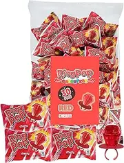Ring Pop Red Candy Lollipops, 30 Ct Bulk Individually Wrapped in Red Cherry Flavor, Full Size, Fun Hard Candy For Birthday, Party Favors, Bachelorette Parties & Gifts For Kids