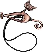 Magnetic Curtain Tiebacks Clips, Cute Cat Window Clips Buckle Belt Drape Tie Backs Decorative Holdbacks Clip Rope Drapes Holder Buckles for Draperies Hold Bedroom Decor(Red Bronze)