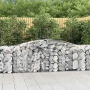 NNEVL Arched Gabion Baskets 8 pcs 400x50x80/100 cm Galvanised Iron