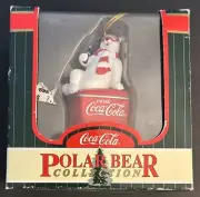 Coca-Cola Polar Bear Collection Sitting Coke Soda Drinking Machine Ornament 1999
