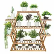 Fine Store - Wooden 8-Tier Plant Stand