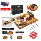 Large Bamboo Cheese Board Set – Eco-Friendly Charcuterie Boards for Entertaining