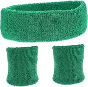 [Parliky] Professional Sports Headband Wristband Set Fitness Wrist Strap for Basketball Yoga Durable Elastic One Size Fits Most