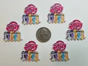 6 Pcs Lot My Little Pony Flatback Resin Cabochon Hair Bow Center Supply.