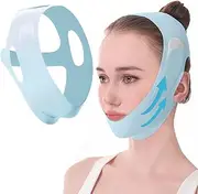ZOPJUMA V Face Masks, Double Chin Reducer Face Lifting Bandage, for Double Chin and Saggy Face Skin, Blue