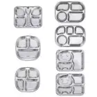 Divided Section Stainless Steel Dinner Tray Plate Lunch Container