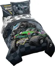 Jay Franco Monster Jam Slash 7 Piece Full Bed Set - Includes Reversible Comforte