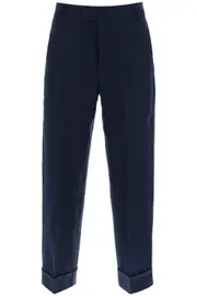 ['S MAX MARA] 'S MAX MARA linen cigarette pants in salix style 44 Blue