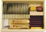 Flexcut Deluxe Starter Carving Set, 16 steel carving blades, # FLEXSK108