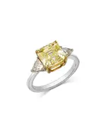 Bloomingdale's Fine Collection Certified Lab Grown White & Yellow Asscher Cut Diamond Engagement Ring in 18K White & Yellow Gold, 3.4 tcw