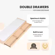 Priceworth Double Drawers For Kiama Bedframe Wooden Organizer Storage Holder