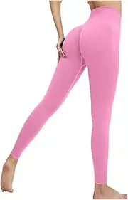 [Generic] Womens Yoga Pants Lightweight Running Sweatpants Sexy Trousers with Pockets, Light Pink, Large