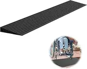 Nuvium 1" Rise Threshold Ramps for Doorways, 2000 Lbs Load Capacity, 35.5" Wide Natural Rubber Power Wheelchair Ramp is Adjustable and Cuttable for Doorways, Curb, Sweeper, Power Scooters, Bathroom