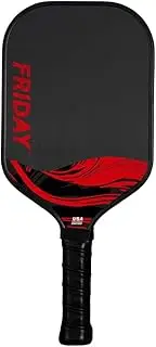 Challenger Friday Paddle, USA Pickleball Tournament Approved, T700 Carbon Fiber, Thermoformed Flat Top Design, Honeycomb Core, Tennis-Style Grip, Gritty Surface for Spin