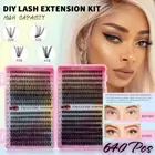 640Clusters Curled Cluster Lashes DIY Individual Lash Curly False Eyelash Party